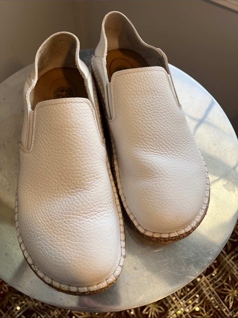 Birkenstock Women’s ivory Leather Slip-On loafer